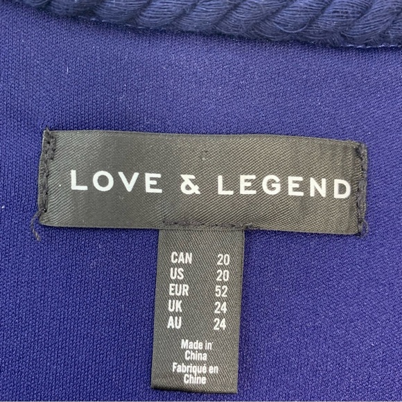 Love Legend Dress 20 Velvet Dark Blue Floral Empire Peasant Tassel Boho Flowy - Picture 7 of 10